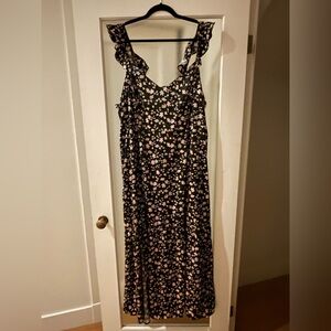 H&M Black Dress with Pink & Cream Floral Print